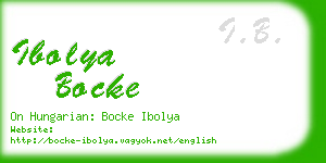 ibolya bocke business card